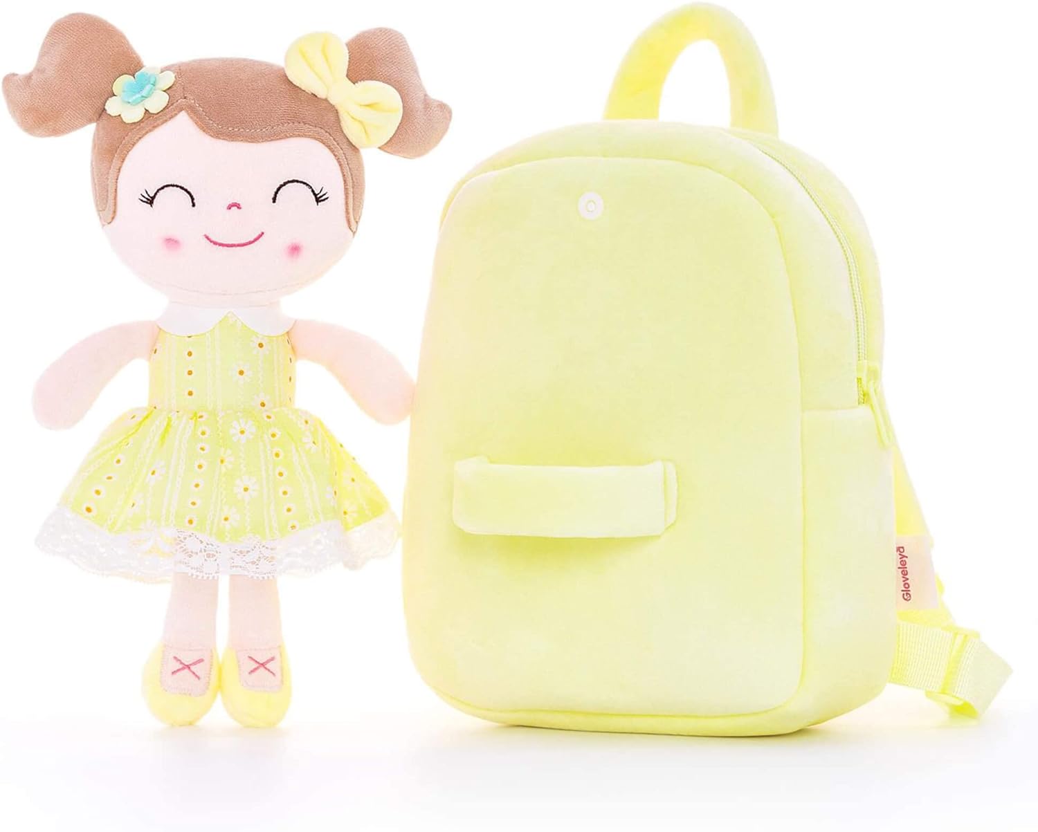 Gloveleya mochila amarilla con muñeca - Imagen 2