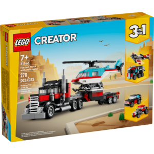 Lego Creator 31146  3 en 1 Camión de plataforma con helicóptero