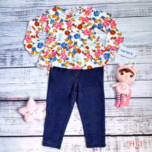 Conjunto Carter's licra y body floral H11