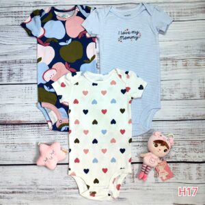 Conjunto Carter's 3 piezas bodys H17