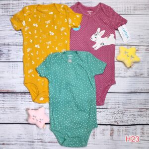 Conjunto Carter's 3 piezas bodys H23