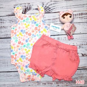 Conjunto Carter's 2 Piezas Short y body H40