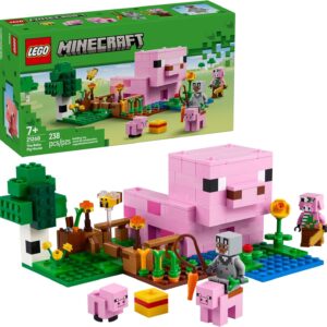 LEGO Minecraft 21268- Figuras de juguete y juego de La Casa del Cerdito Bebé
